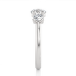 Load image into Gallery viewer, 1.39 CT Round Lab Grown Diamond Three Stone Ring | 3 Stone Gold Band

