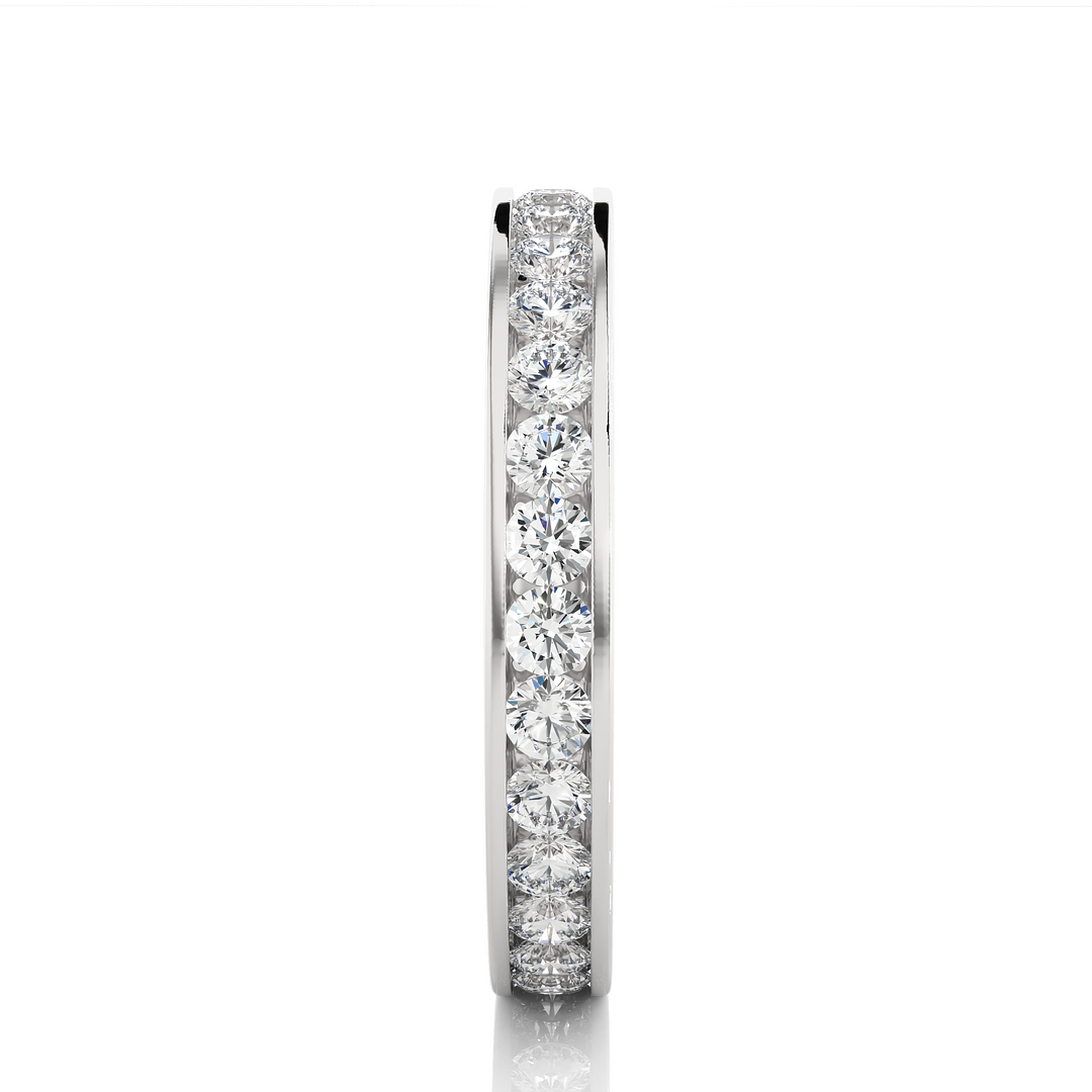 1.20 CT Round Lab Grown Diamond Channel Set Eternity Band | 30 Stone Gold Ring