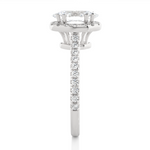 Load image into Gallery viewer, 1.20 CT Oval Halo Lab Grown Diamond Ring with Round Side Stones
