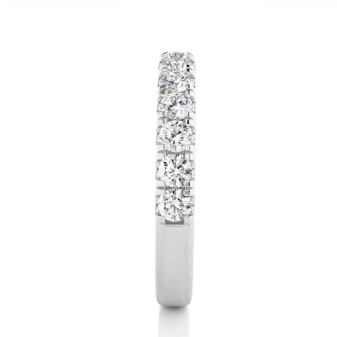 0.96 CT Round Cut Lab Grown Diamond Micro Pave Band  13 Stone IGI Certified