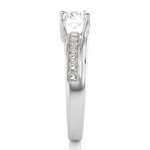 Load image into Gallery viewer, 0.97 CTW Round Lab-Grown Diamond Twisted Engagement Ring with Claw &amp; Channel Set E-F / VVS-VS

