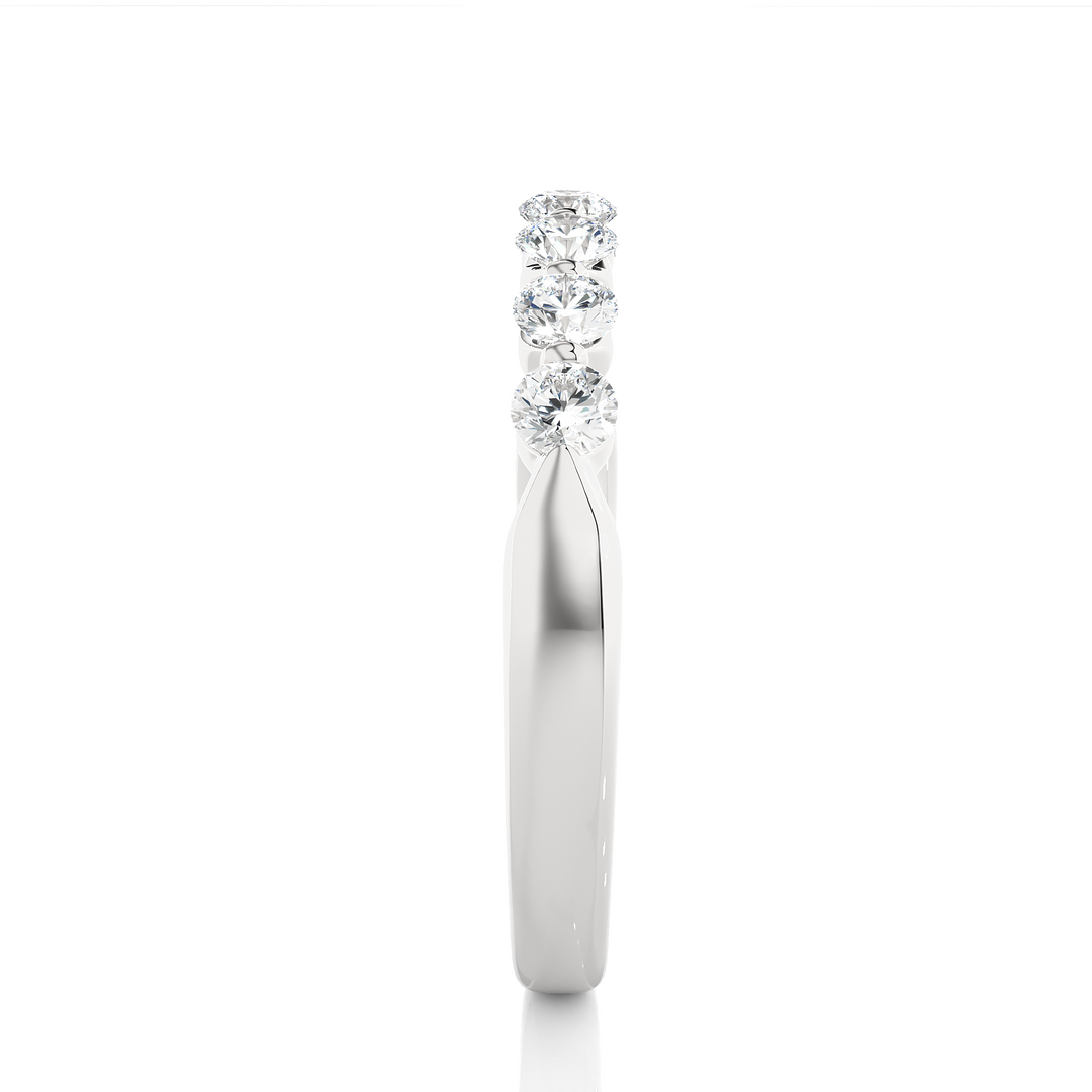 0.52 CT Round Cut Lab Grown Diamond Bar Set Band  7 Stone IGI Certified