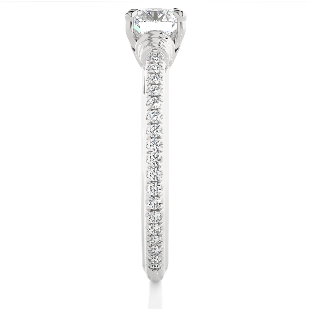 1.26 CTW Round Lab-Grown Diamond Engagement Ring with Rope-Style Sides E-F / VVS-VS