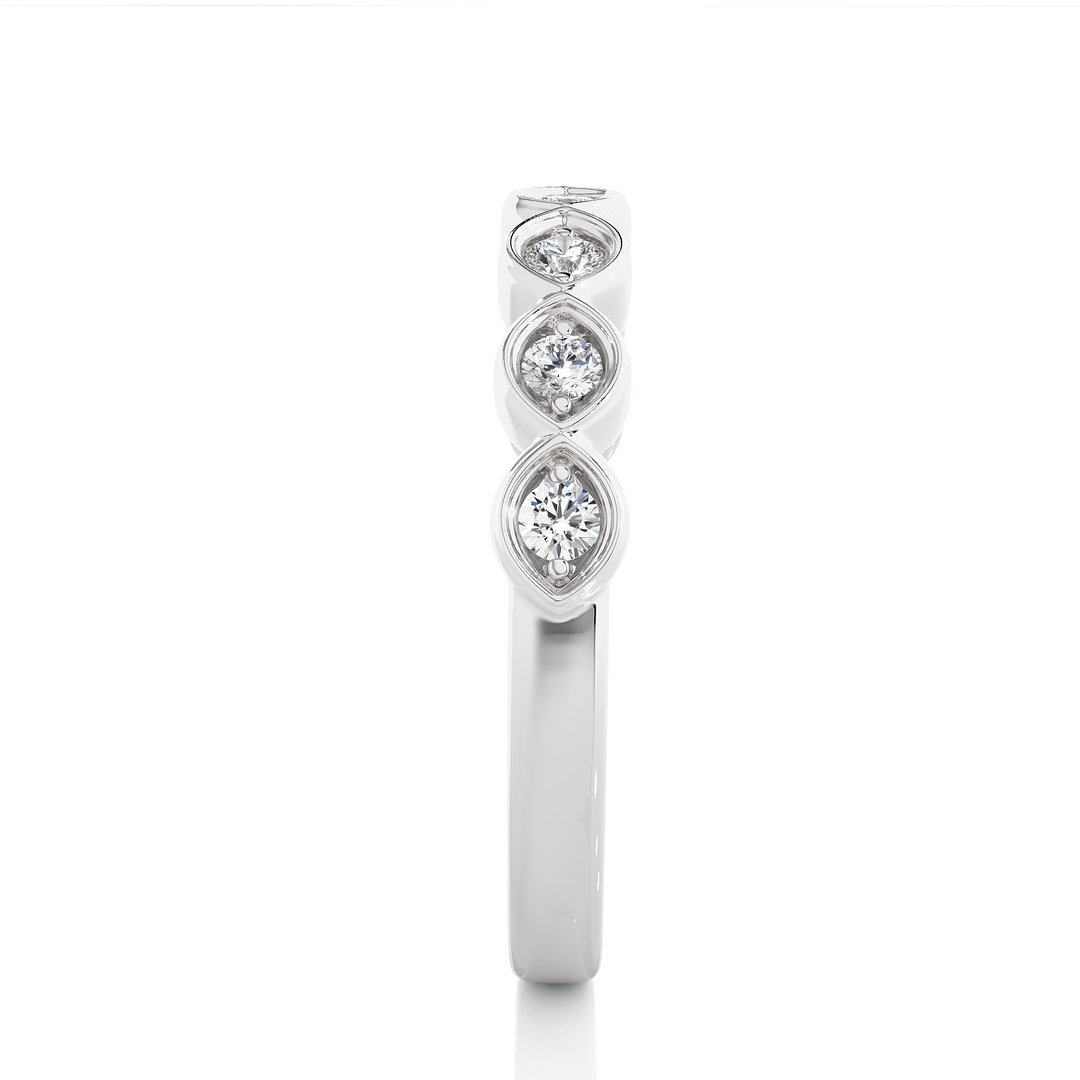 0.21 CT Round Cut Lab Grown Diamond Marquise-Style 7 Stone Ring  IGI Certified