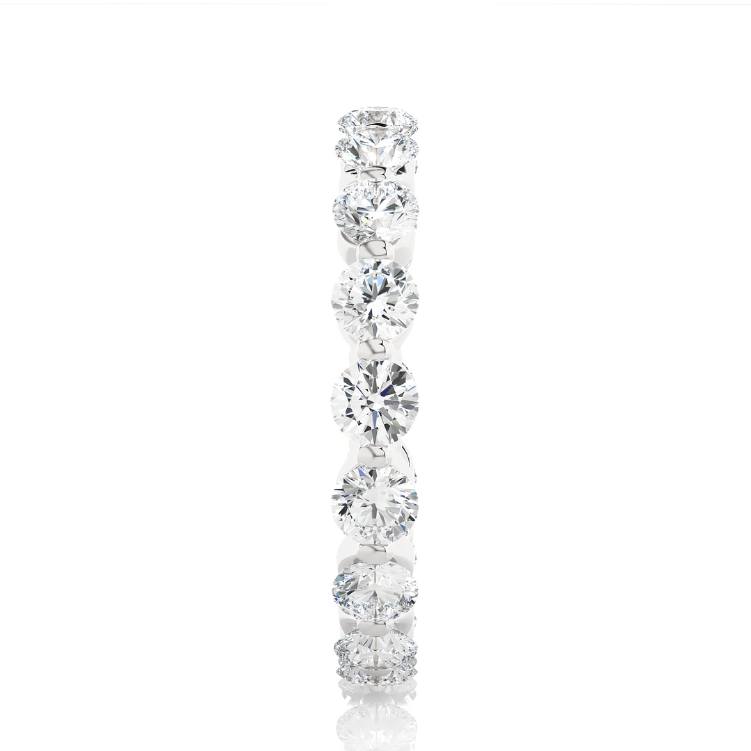 2.01 CT Round Lab Grown Diamond Bar Set Eternity Ring | 18 Stone Gold Band