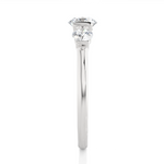 Load image into Gallery viewer, 0.88 CT Round Lab Grown Diamond Bar Setting Ring | 3 Stone Gold Band
