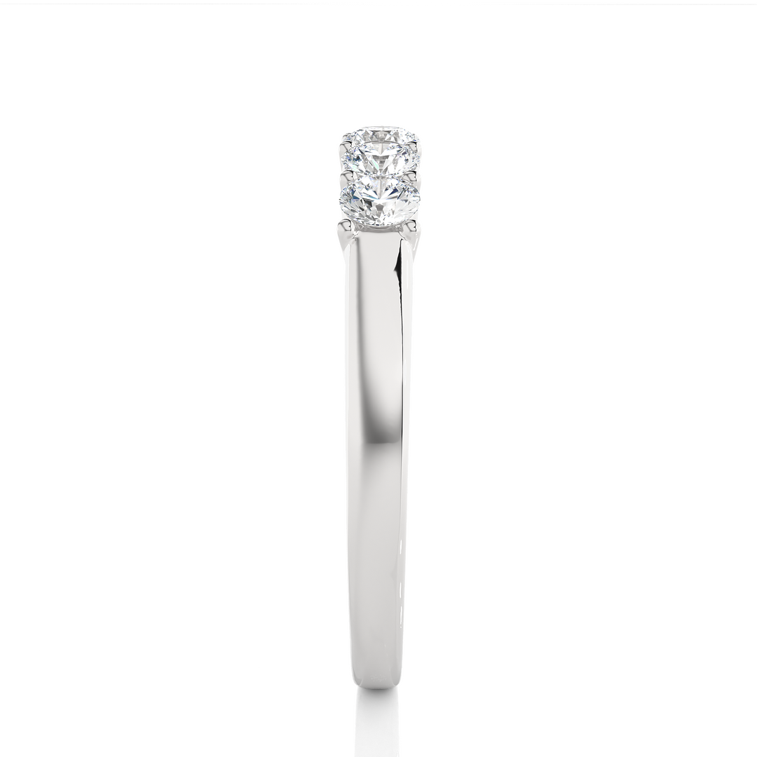 0.51 CT Round Cut Lab Grown Diamond Five Stone Prong Set Ring  IGI Certified