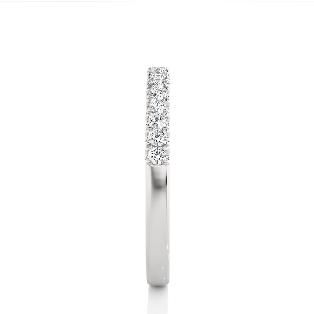 0.25 CT Round Cut Lab Grown Diamond Micro Pave Band  16 Stone IGI Certified