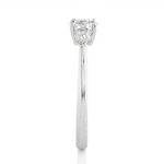 Load image into Gallery viewer, 0.93 CT Round Center with Tapered Baguette Side Lab Grown Diamond Three Stone Ring | 3 Stone Gold Band
