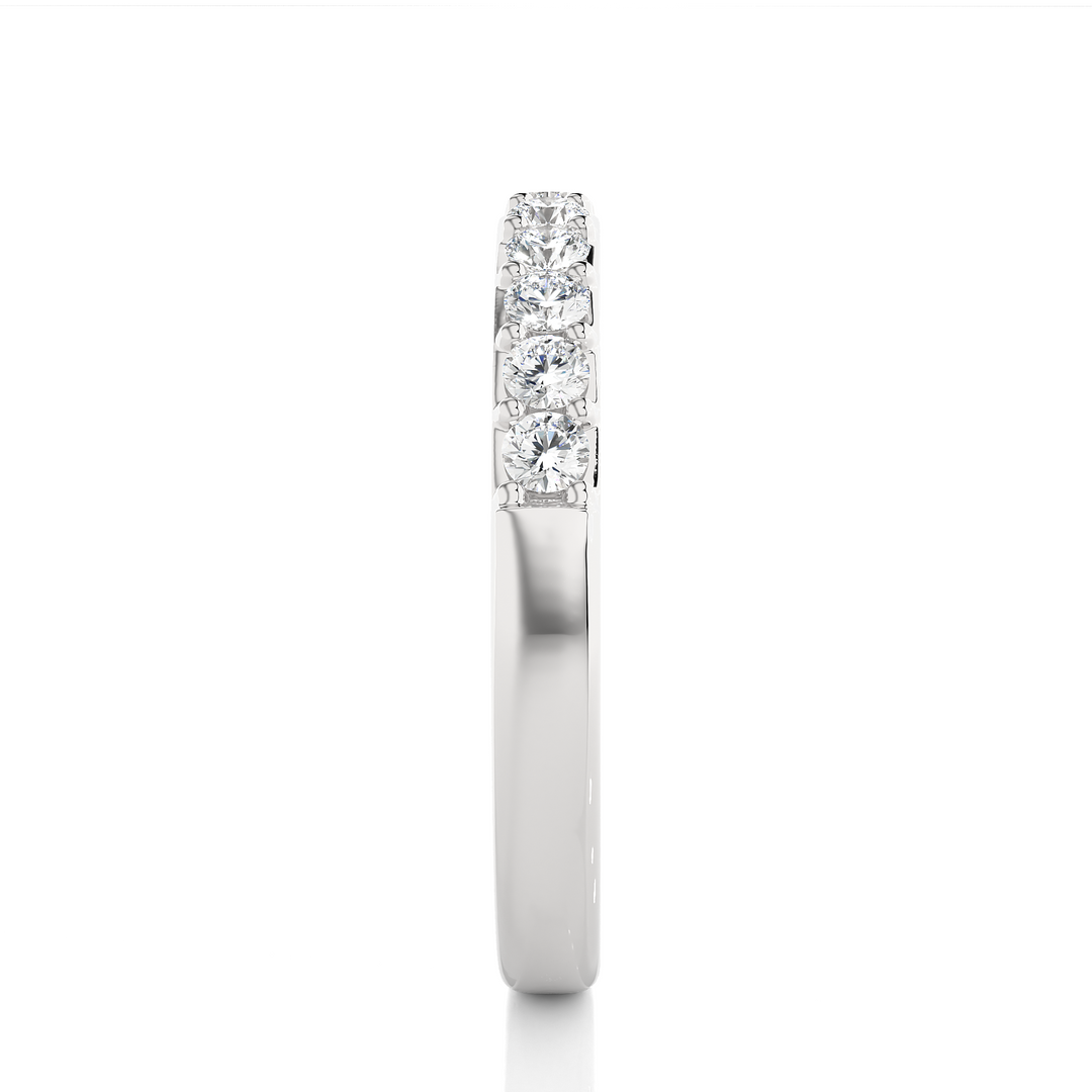 0.40 CT Round Cut Lab Grown Diamond Prong Set Band  10 Stone IGI Certified