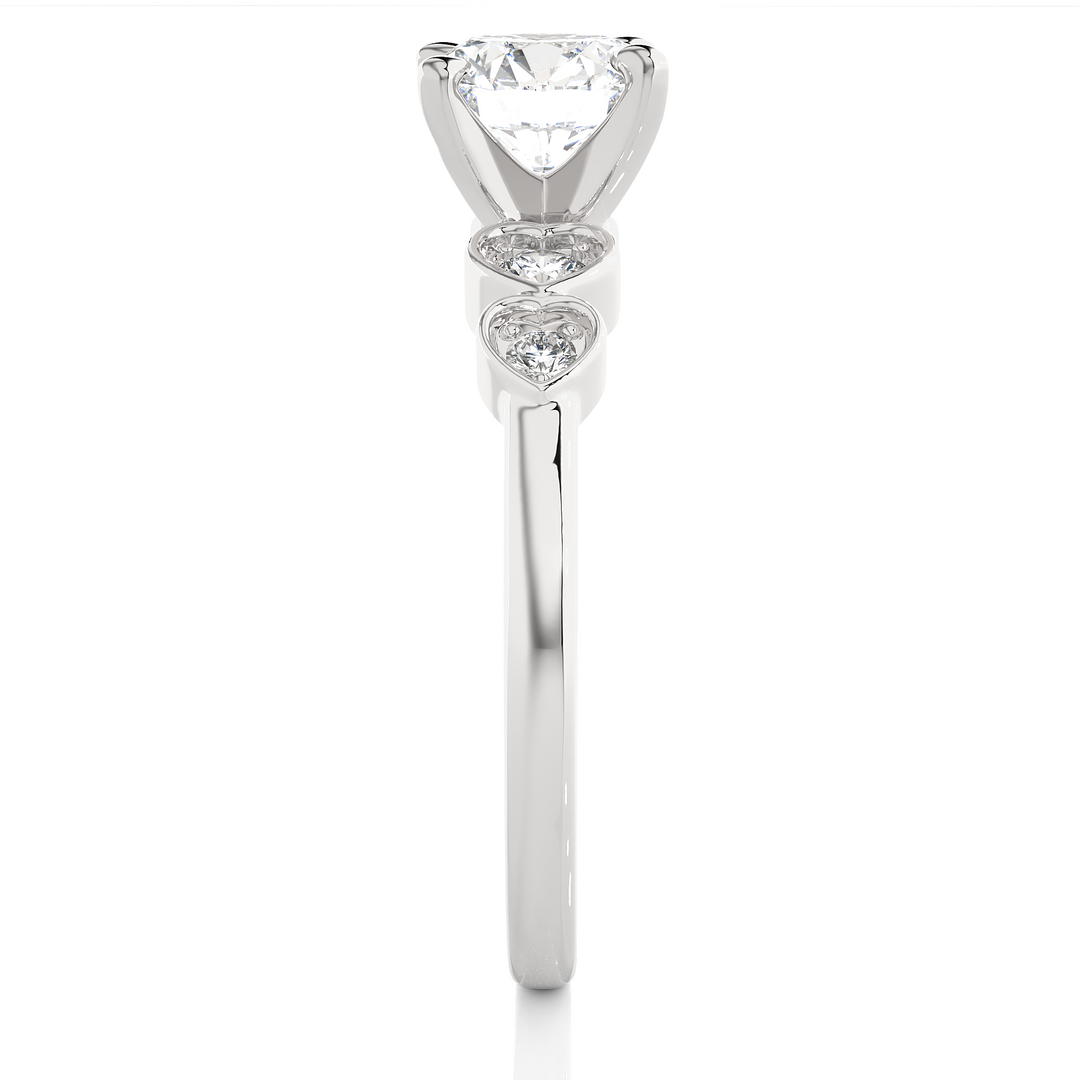 1.21 CTW Round Lab-Grown Diamond Engagement Ring with Prong & Claw Set E-F / VVS-VS