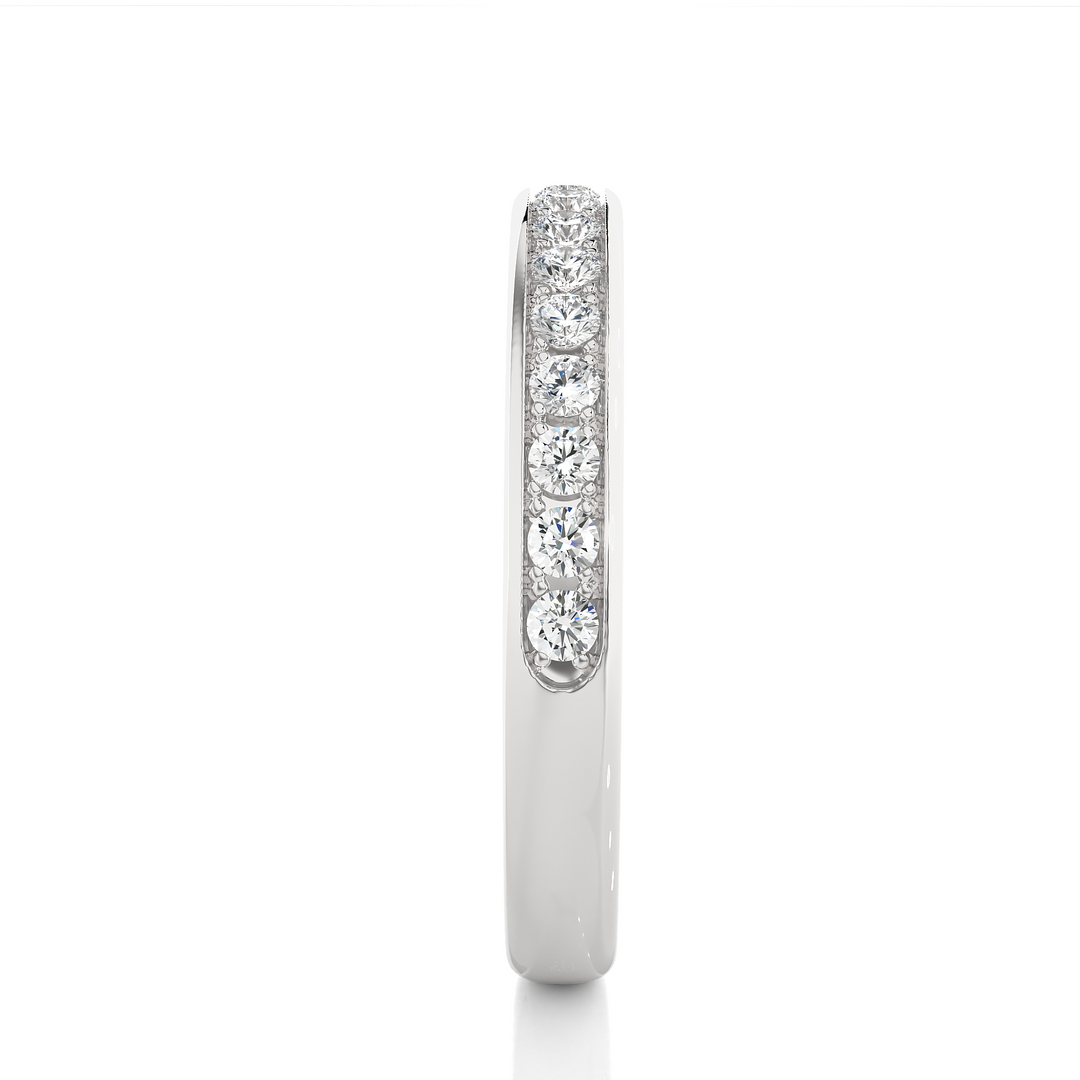 0.35 CT Round Cut Lab Grown Diamond Prong Set Band  16 Stone IGI Certified