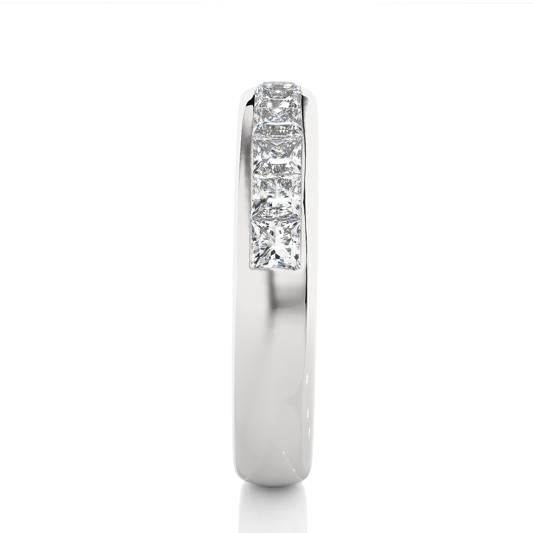 1.07 CT Princess Cut Lab Grown Diamond Channel Set Band  11 Stone IGI Certified
