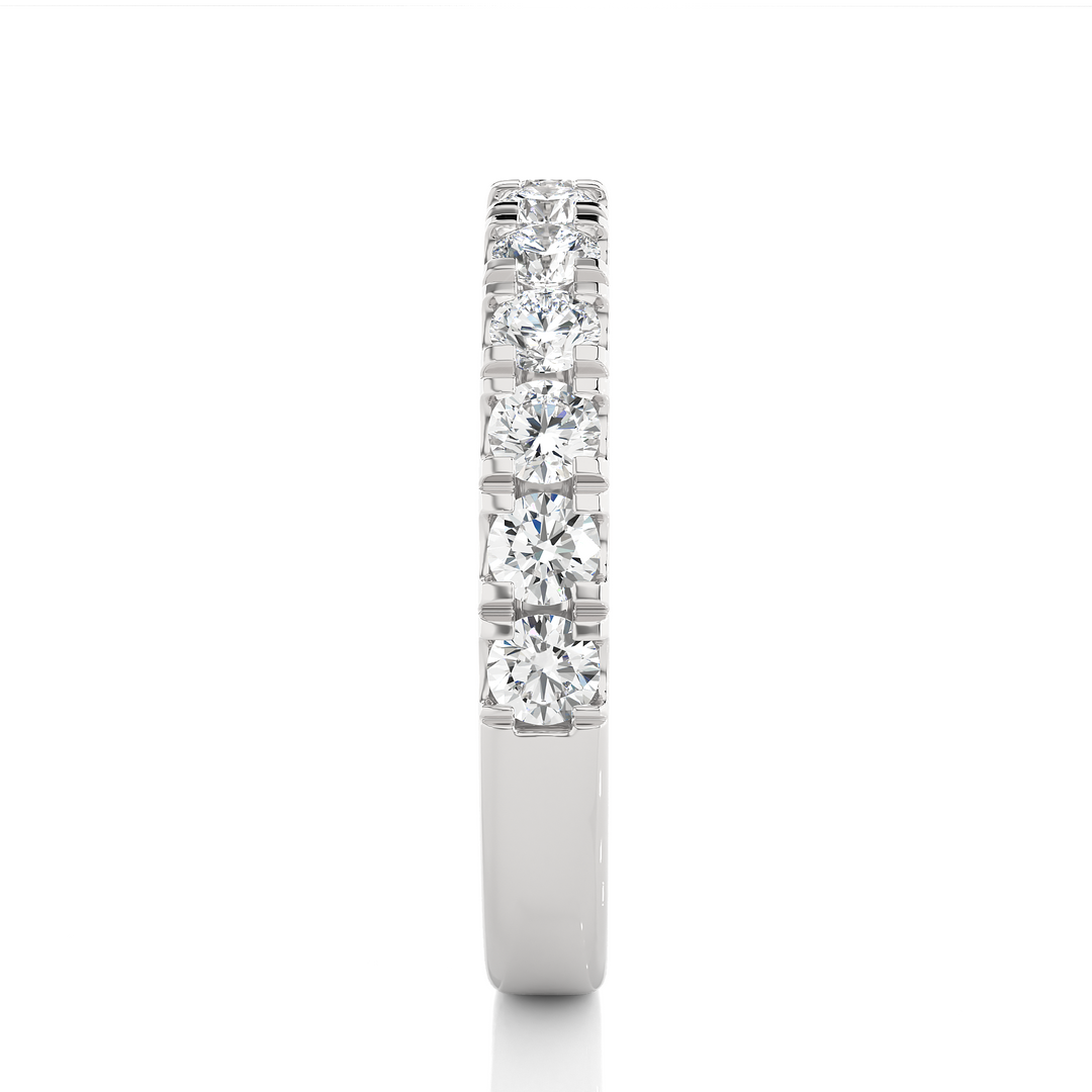 0.99 CT Round Cut Lab Grown Diamond Micro Pave Band  12 Stone IGI Certified