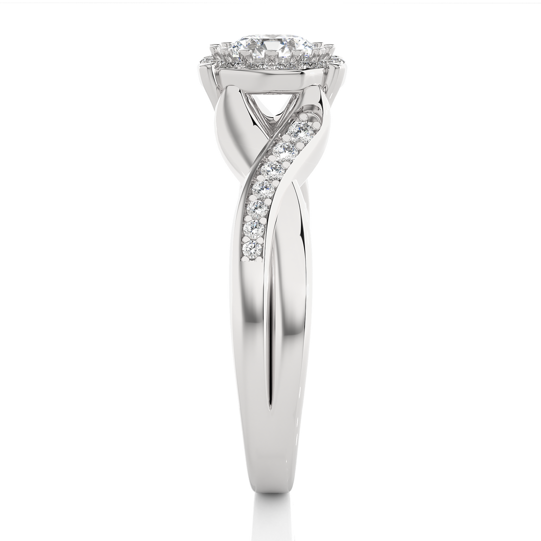 0.83 Carat Vintage Style Lab-Grown Round Diamond Ring | Timeless Elegance
