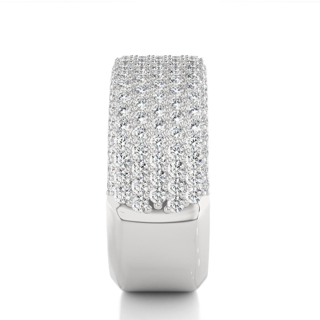 1.92 CT Round Cut Lab Grown Diamond 7 Row Pave Band  161 Stone IGI Certified