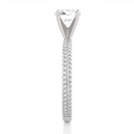 Load image into Gallery viewer, 1.14 CTW Round Lab-Grown Diamond Engagement Ring with Two-Row Micropave Set E-F / VVS-VS
