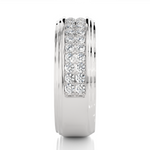 Load image into Gallery viewer, 1.03 CT Men’s Two Row Lab Grown Diamond Ring | 40 Stone Gold Band
