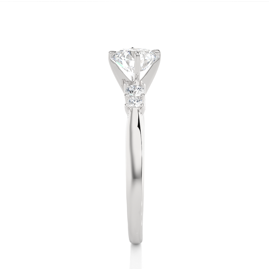 0.69 CTW Round Lab-Grown Diamond Engagement Ring with Claw & Bezel Set E-F / VVS-VS