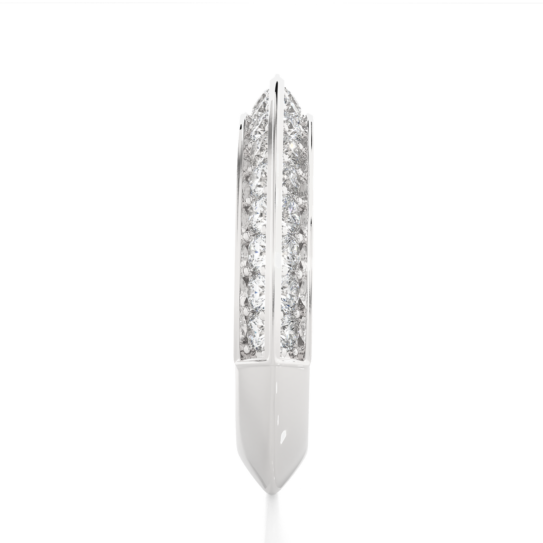 1.02 CT Round Cut Lab Grown Diamond Two Row Band  34 Stone IGI Certified