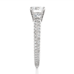 Load image into Gallery viewer, 1.45 CT Round Center with Round Side Lab Grown Diamond Three Stone Ring | 105 Stone Gold Band
