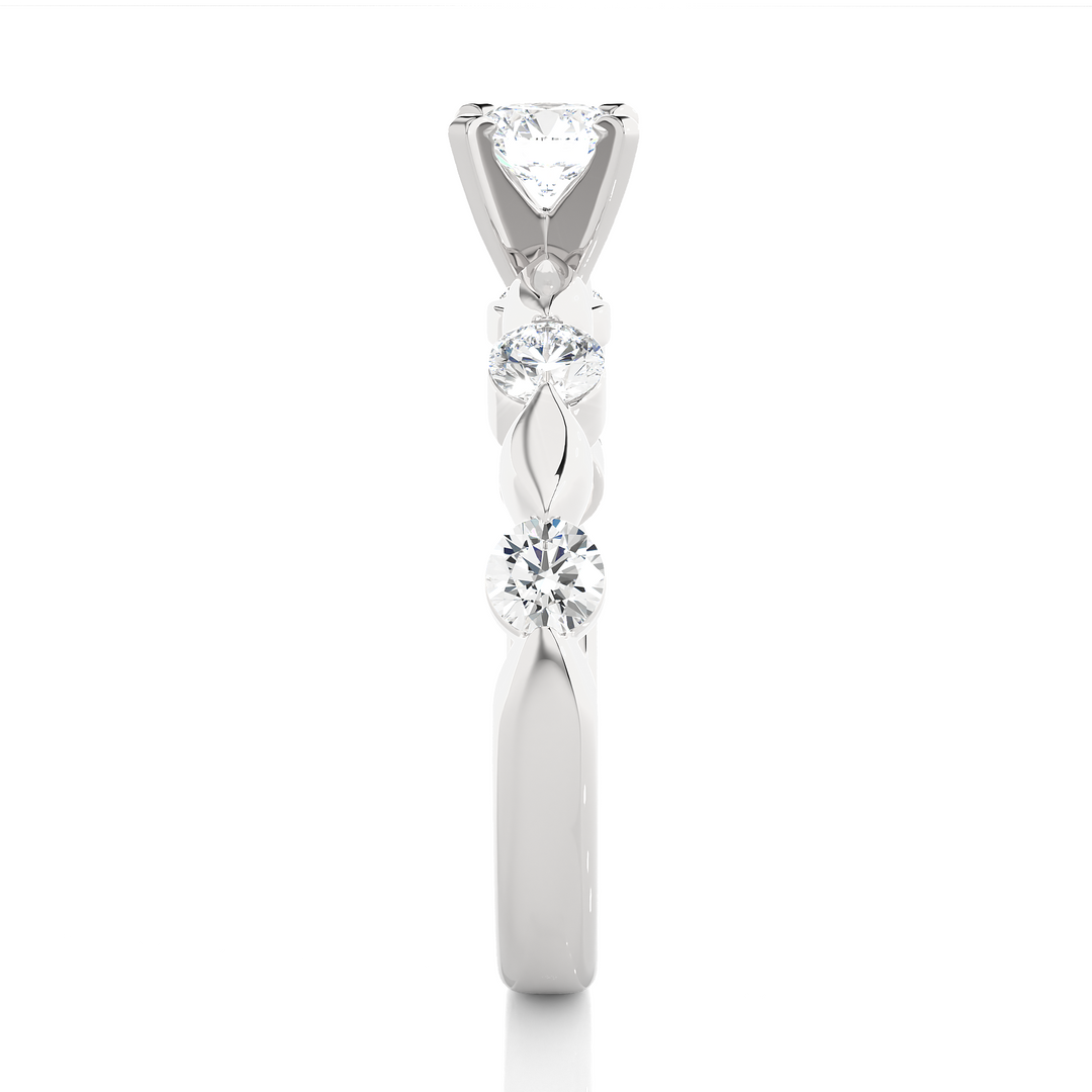 0.90 CTW Round Lab-Grown Diamond Engagement Ring in Unique Style E-F / VVS-VS