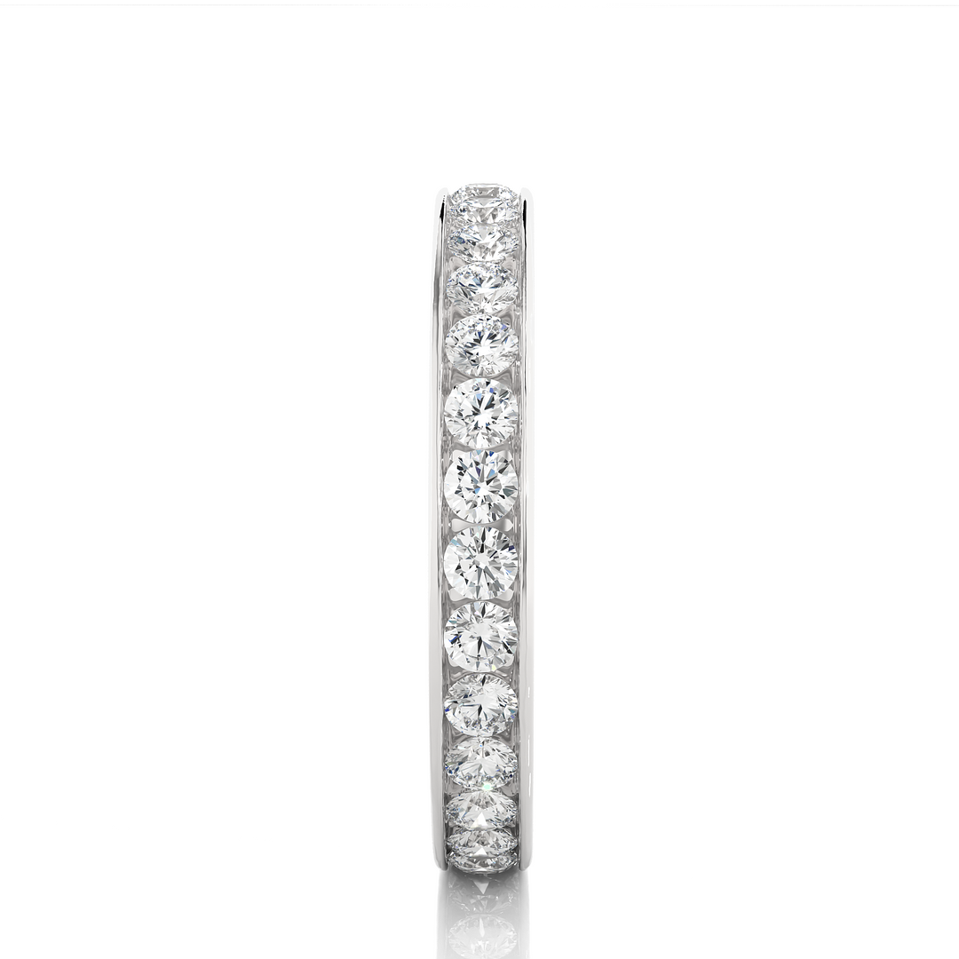 1.04 CT Round Lab Grown Diamond Channel Set Ring | 30 Stone Gold Band