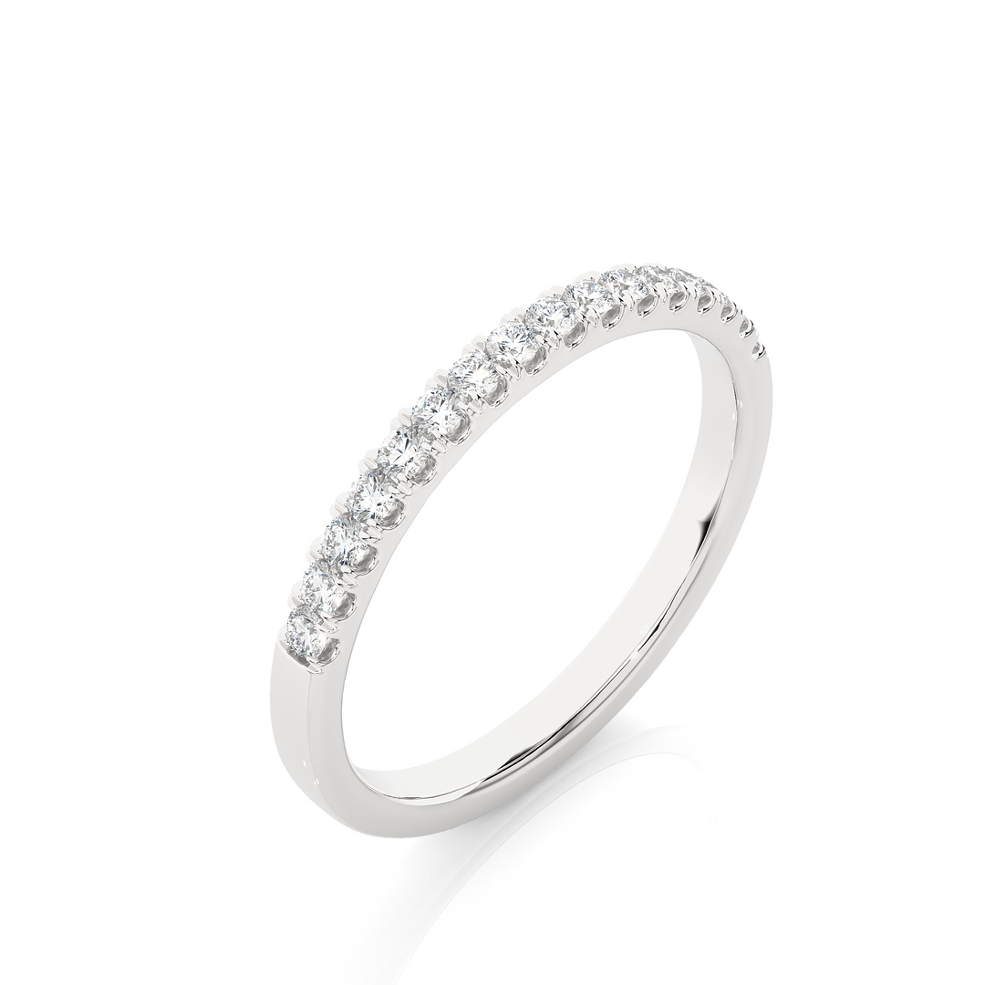 0.25 CT Round Cut Lab Grown Diamond Micro Pave Band  16 Stone IGI Certified