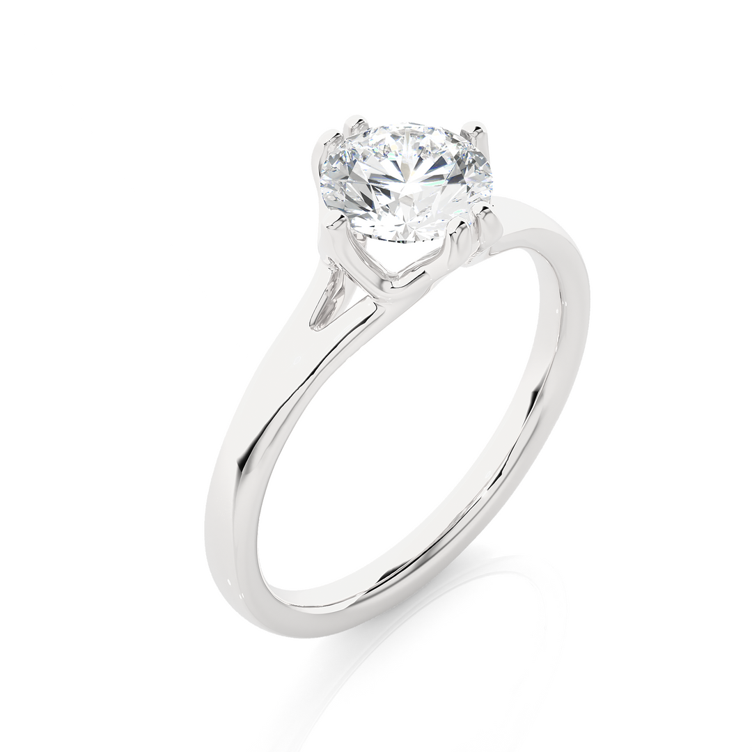 1.08 CT Round Brilliant Lab Grown Diamond Solitaire Engagement Ring | Gold Band