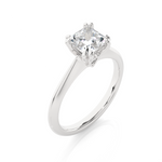 Load image into Gallery viewer, 1.38 CT Princess or Round Lab Grown Diamond Engagement Ring | 4 Stone Gold Band
