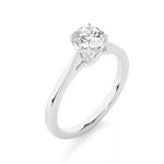 Load image into Gallery viewer, 0.73 CT Round Lab Grown Diamond Solitaire Engagement Ring | Four Prong Gold Band
