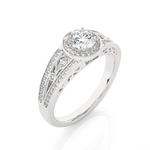 Load image into Gallery viewer, 0.95 Carat Vintage Halo Lab-Grown Round Diamond Ring | Timeless Elegance
