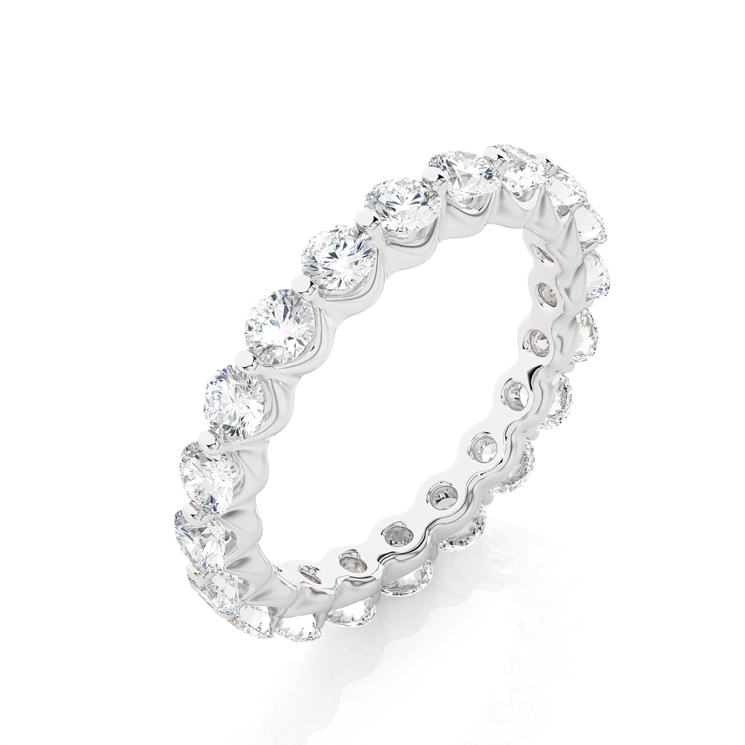 2.03 CT Round Lab Grown Diamond Bar Set Eternity Band | 20 Stone Gold Ring