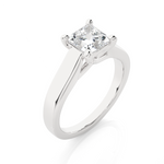 Load image into Gallery viewer, 1.35 CT Princess Cut Lab Grown Diamond Engagement Ring | Bold 4 Stone Gold Band
