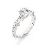 Load image into Gallery viewer, 1.50 Carat Three Stone Lab-Grown Diamond Ring | Round &amp; Baguette Unique Design
