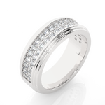 Load image into Gallery viewer, 1.03 CT Men’s Two Row Lab Grown Diamond Ring | 40 Stone Gold Band
