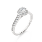 Load image into Gallery viewer, 0.92 CT Round Diamond Halo Lab Grown Ring with 59 Stones

