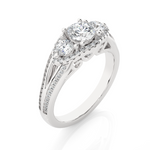 Load image into Gallery viewer, 1.14 Carat Lab-Grown Diamond Engagement Ring | Three Stone Round with Hidden Princess
