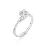 Load image into Gallery viewer, 0.74 CTW Round Lab-Grown Diamond Twisted Engagement Ring E-F / VVS-VS
