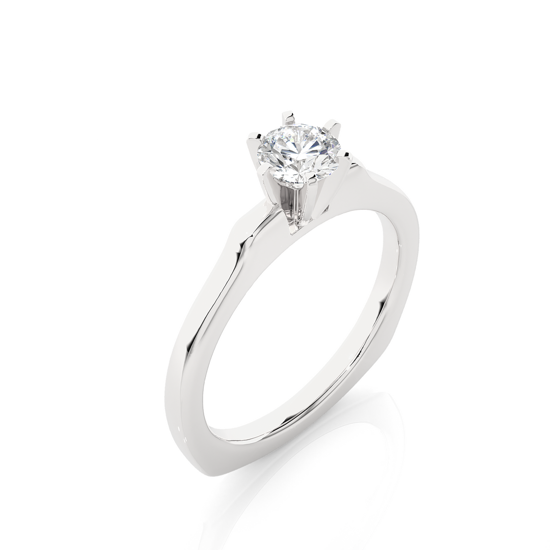0.47 CT Round Lab Grown Diamond Solitaire Engagement Ring | Gold Band