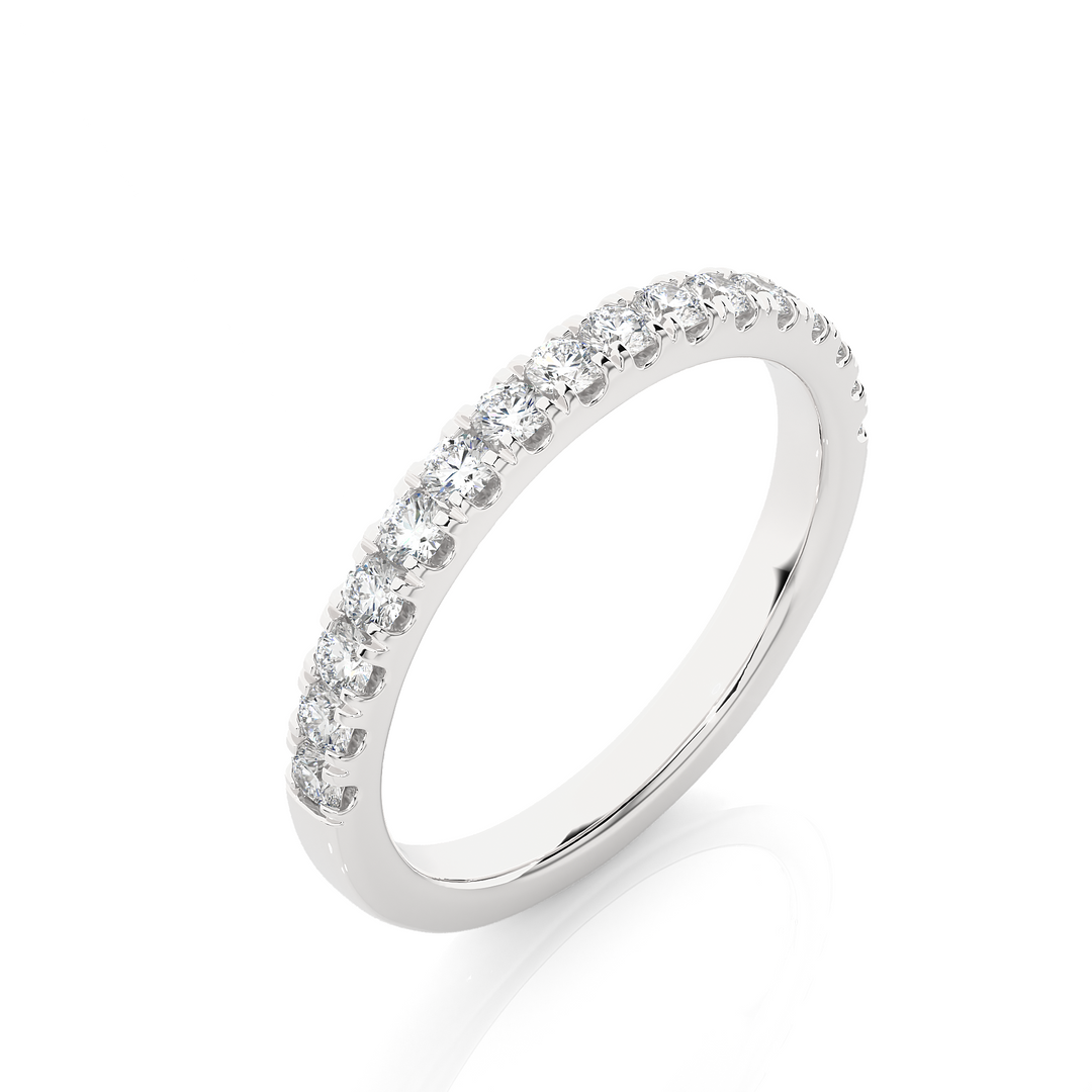 0.25 CT Round Lab Grown Diamond Petite Micro Pave Ring  16 Stone IGI Certified