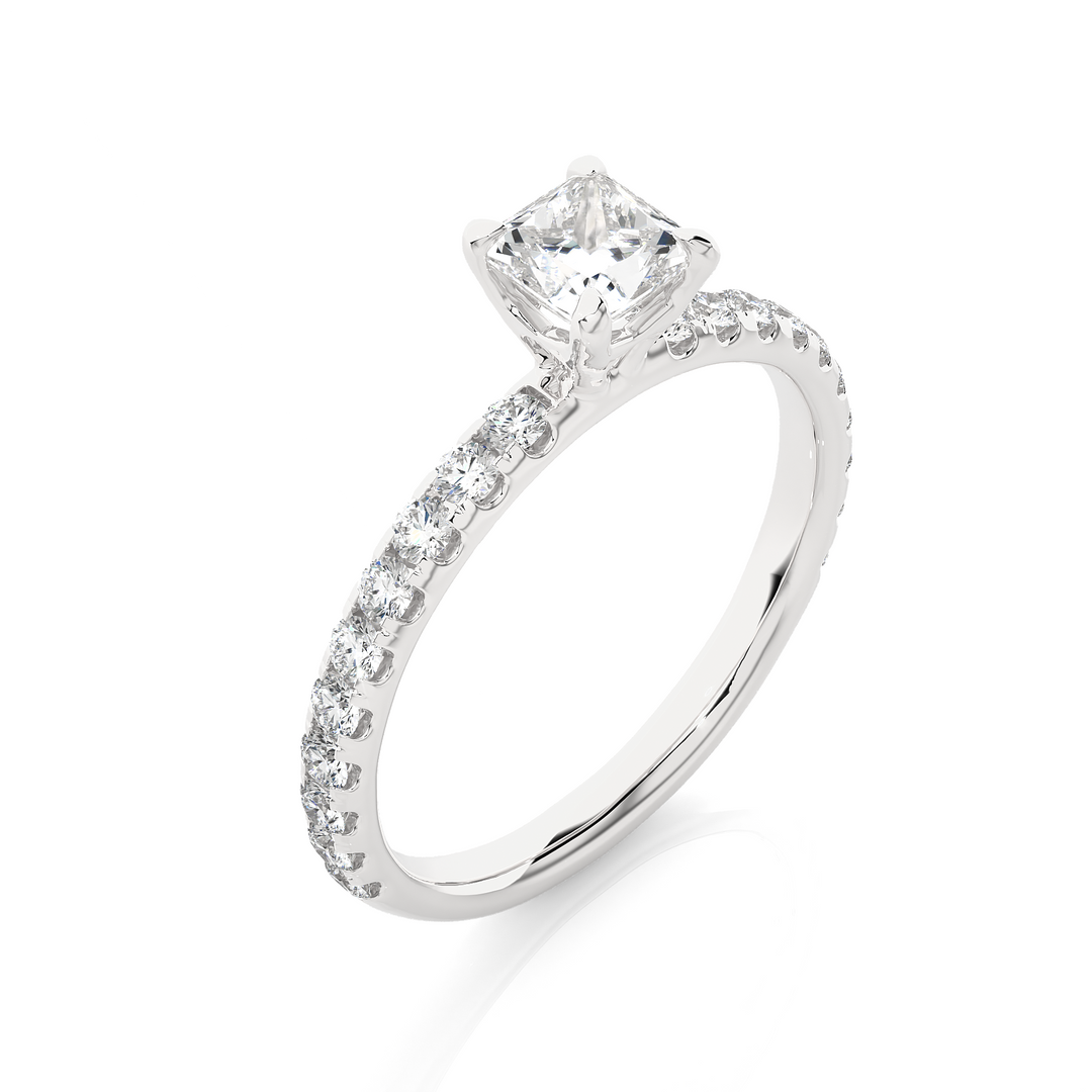 1.01 CTW Princess Cut Solitaire Lab-Grown Diamond Engagement Ring