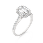 Load image into Gallery viewer, 1.44 CT Emerald Center Halo Lab Grown Diamond Ring | 73 Stones
