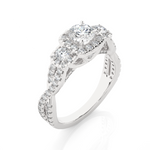 Load image into Gallery viewer, 1.35 Carat Three Stone Lab-Grown Diamond Ring | Round with Hidden Princess Accent

