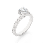 Load image into Gallery viewer, 0.98 CT Round Lab Grown Diamond Solitaire Engagement Ring | Gold Band
