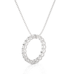 Load image into Gallery viewer, 1.64 CT Lab-Grown Diamond Round Circle Pendant Necklace | Solid Gold | 20 Round Diamonds