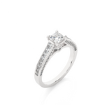 Load image into Gallery viewer, 1.27 CTW Princess &amp; Round Lab-Grown Diamond Engagement Ring with Channel &amp; Prong Set E-F / VVS-VS

