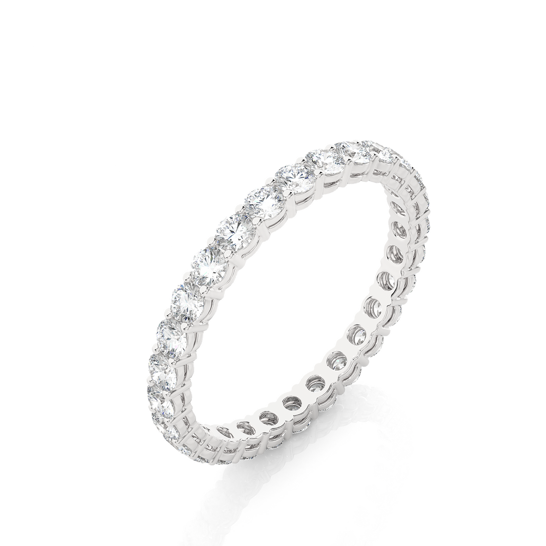 1.12 CT Round Lab Grown Diamond Eternity Band | 28 Stones | 10K, 14K & 18K Gold