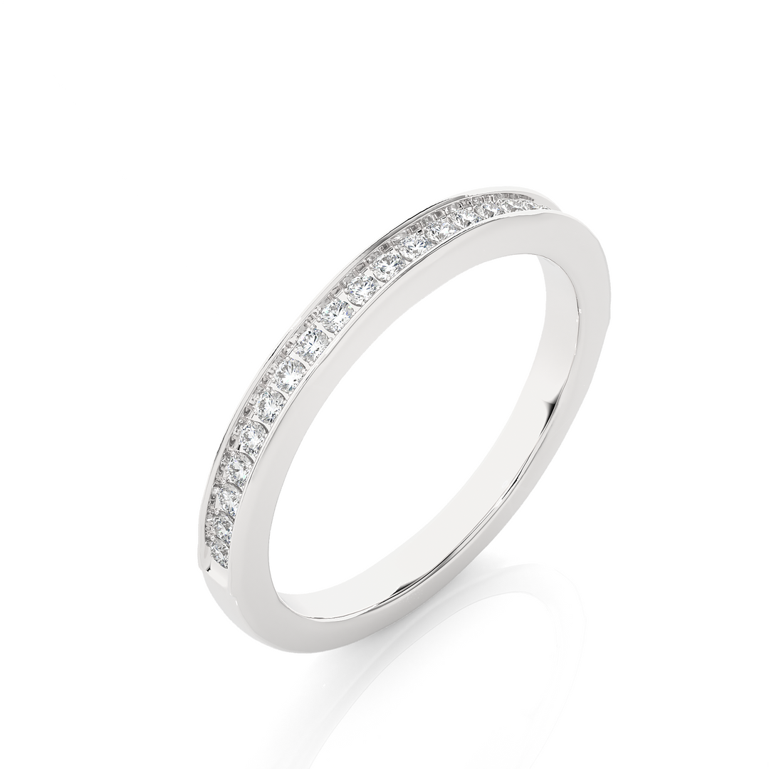 0.19 CT Round Cut Lab Grown Diamond Prong Set Band  23 Stone IGI Certified