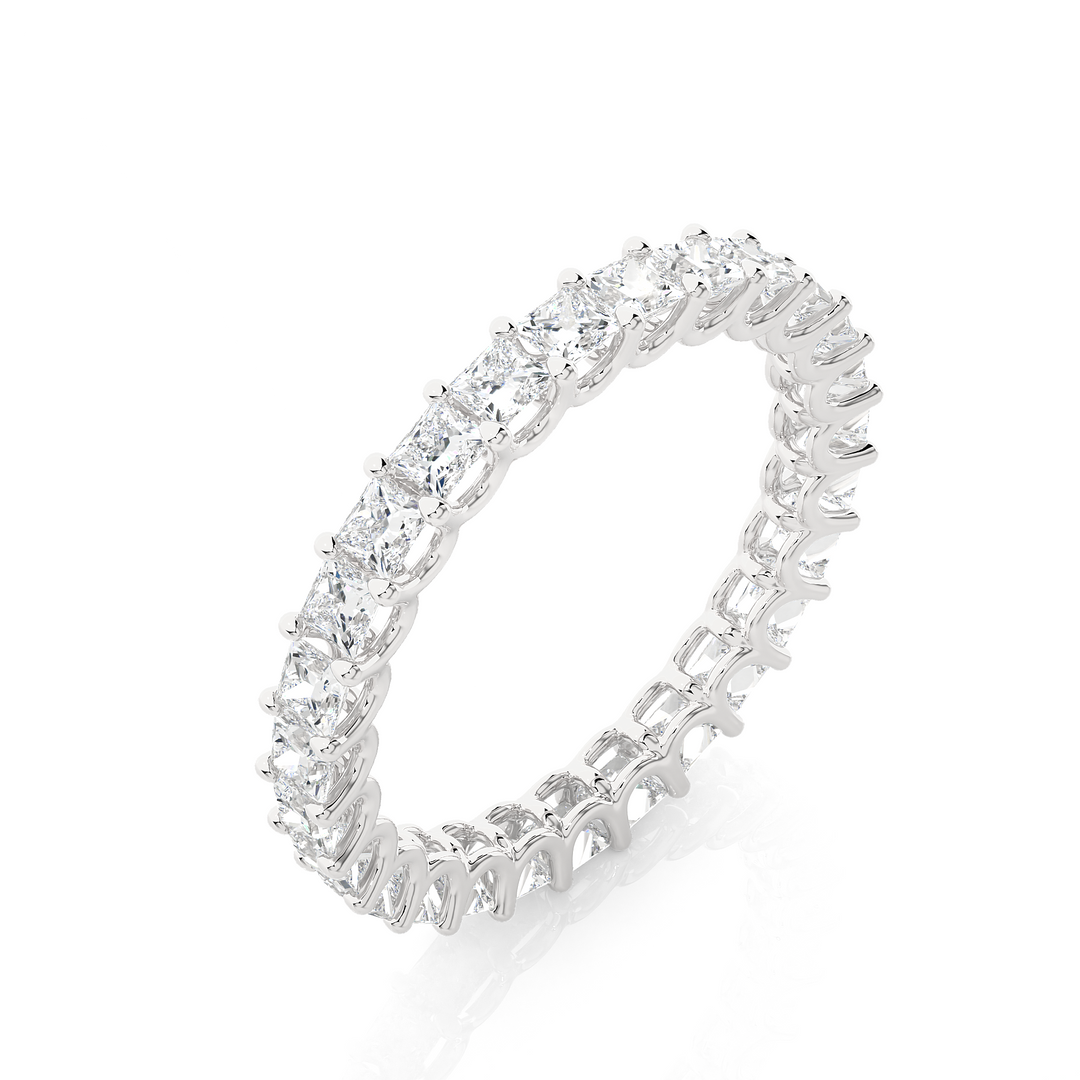 1.93 CT Princess Cut Lab Grown Diamond Eternity Band | 27 Stones | 10K, 14K & 18K Gold